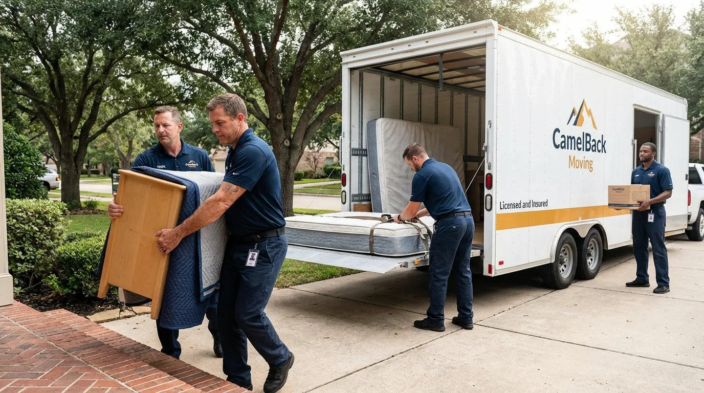 Crew loading residential truck for cross-state move from Westmoreland, TN